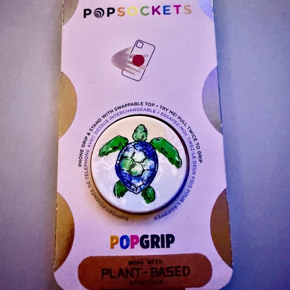 PopSocket PopGrip Phone Stand with Blue and Green Accents
